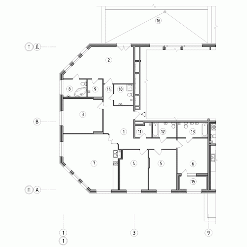 Пятикомнатная квартира 204.1 м²