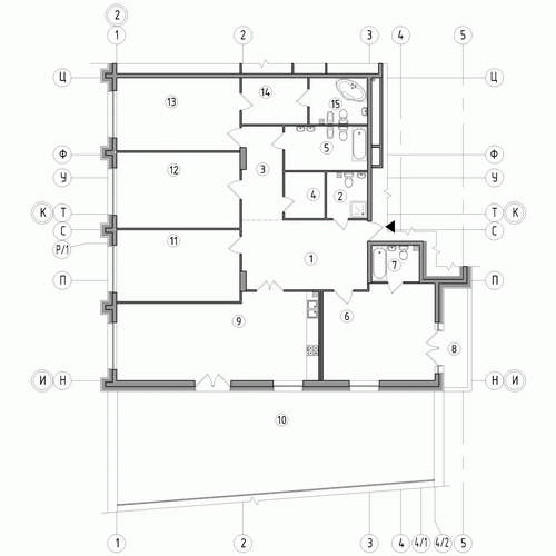 Четырёхкомнатная квартира 227.5 м²