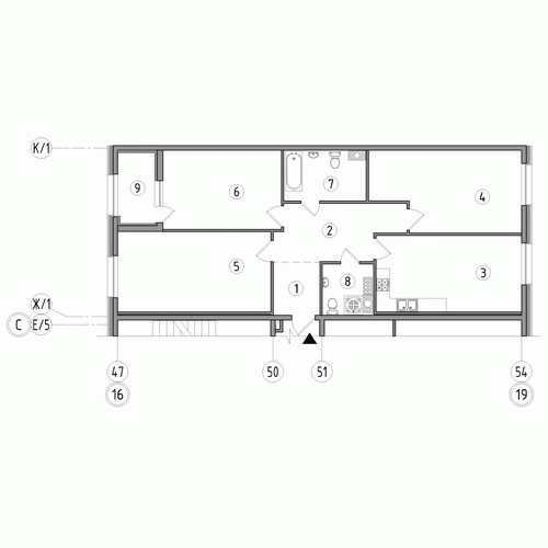 Трёхкомнатная квартира 112.2 м²