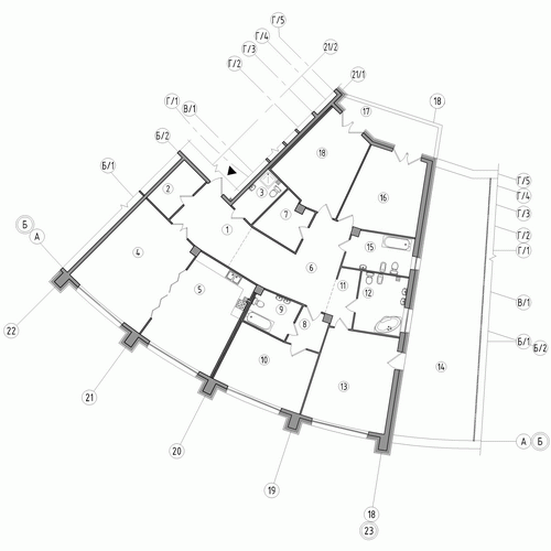Пятикомнатная квартира 260.3 м²