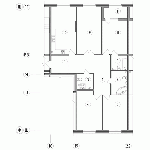 Четырёхкомнатная квартира 143.5 м²