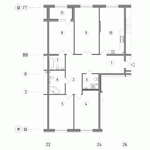 Четырёхкомнатная квартира 143.3 м²