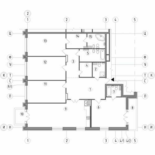 Четырёхкомнатная квартира 204.4 м²