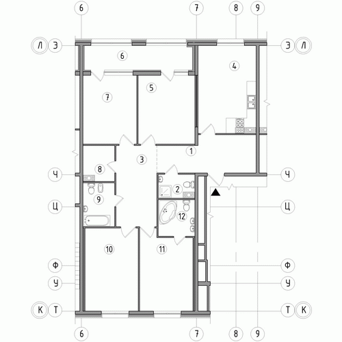 Четырёхкомнатная квартира 143.2 м²
