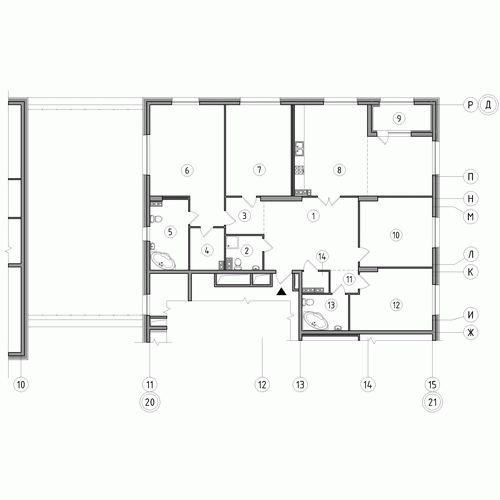 Четырёхкомнатная квартира 191.8 м²