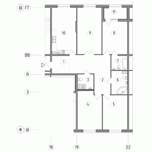 Четырёхкомнатная квартира 142.6 м²
