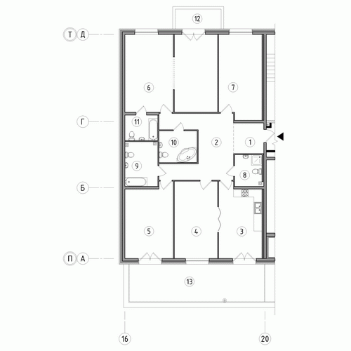 Четырёхкомнатная квартира 183.8 м²