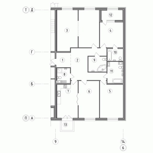 Четырёхкомнатная квартира 167.9 м²
