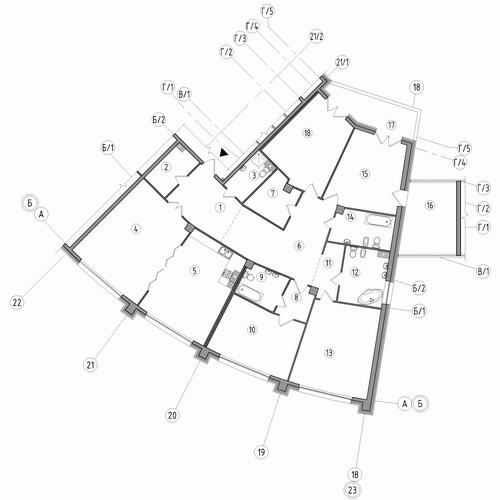 Пятикомнатная квартира 255.3 м²