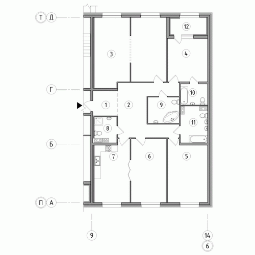Четырёхкомнатная квартира 167.2 м²